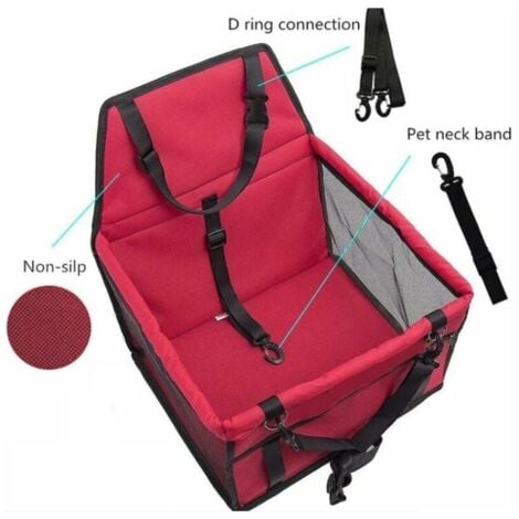 Seggiolino auto per cani o gatti, accessori per auto per cani, fodera per seggiolino auto impermeabile in tessuto Oxford con cintura di sicurezza da viaggio per chinots e borsa portaoggetti