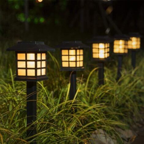 Luci solari da giardino - Illuminazione solare Luce bianca calda e impermeabile IP55 per prato da giardino di ville - Confezione da 8