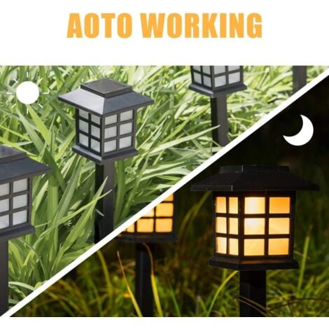 Luci solari da giardino - Illuminazione solare Luce bianca calda e impermeabile IP55 per prato da giardino di ville - Confezione da 8