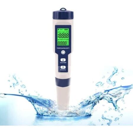 Misuratore elettronico di pH 5 in 1 - Qualità dell'acqua, temperatura, pH, EC, sale TDS