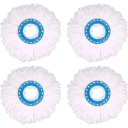 pezzi di testine per mocio in microfibra, testine di ricambio rotonde per mocio, testine per mocio con rotazione a 360° per la pulizia dei pavimenti (diametro 16 cm)