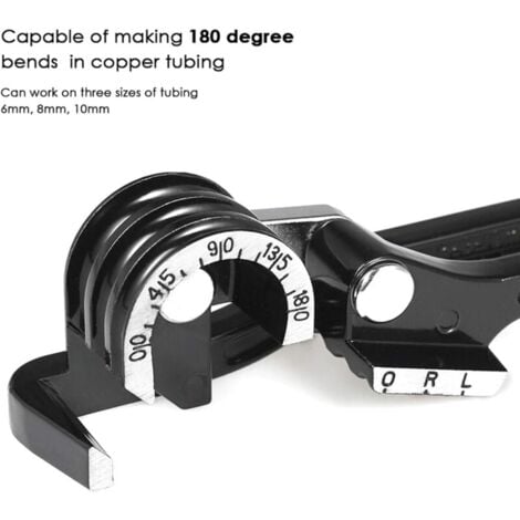 Piegatubi manuale, 3 in 1 per utensili per piegatura tubi da 1/4" 5/16" 3/8" 0-180 gradi Piegatubi per tubi in rame, ottone, alluminio e acciaio sottile