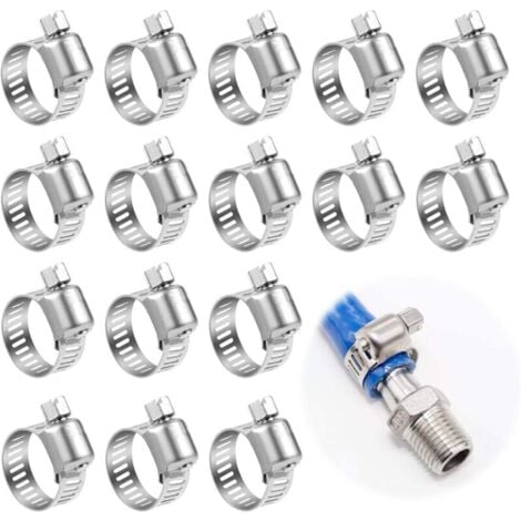 Fascette stringitubo in metallo da 6-12 mm, fascette stringitubo regolabili in acciaio inossidabile 304 per tubi dell'acqua domestici (25 pezzi da 6-12 mm)