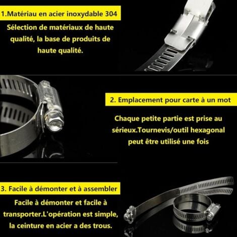 Fascette stringitubo in metallo da 6-12 mm, fascette stringitubo regolabili in acciaio inossidabile 304 per tubi dell'acqua domestici (25 pezzi da 6-12 mm)