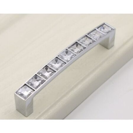 (5 pezzi, distanza fori 96 mm) Maniglie per cassetti in vetro diamantato, pomelli per mobili in cristallo con strass trasparenti per cassettiere, armadi, armadi, cucine