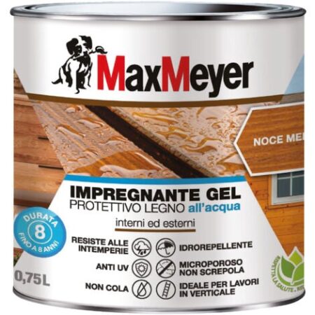 MaxMeyer Impregnante Gel Protettivo Legno All'acqua, Noce Medio, 0.75L