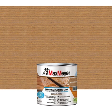 MaxMeyer Impregnante Gel Protettivo Legno All'acqua, Noce Chiaro, 0.75L