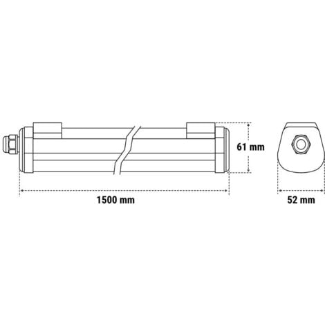 Plafoniera stagna led es 1500 40w 65k 4800l beghelli 75455