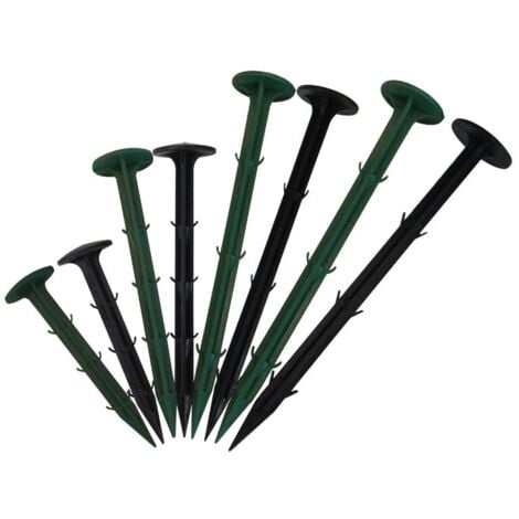 Set di 100 chiodi da terra, chiodi da giardino fissati con pellicola, pellicola per serra, tessuto anti-erba, tenda da sole, rete anti-mosche, chiodi fissi in plastica