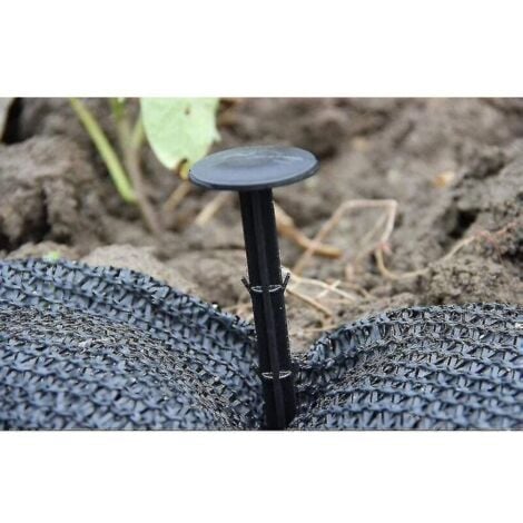 Set di 100 chiodi da terra, chiodi da giardino fissati con pellicola, pellicola per serra, tessuto anti-erba, tenda da sole, rete anti-mosche, chiodi fissi in plastica