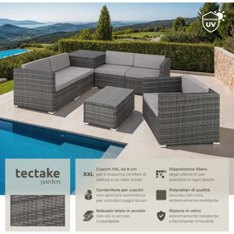 Salottino in rattan Pisa - arredo giardino, mobili da giardino, divani da esterno