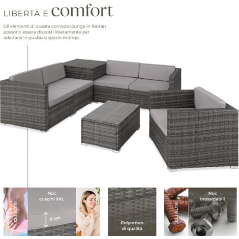 Salottino in rattan Pisa - arredo giardino, mobili da giardino, divani da esterno