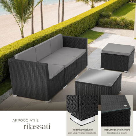 Salottino in rattan Lignano - Salottino in rattan, salottino da giardino, set salottino