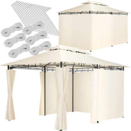 Gazebo da giardino deluxe Emine con 6 teli laterali