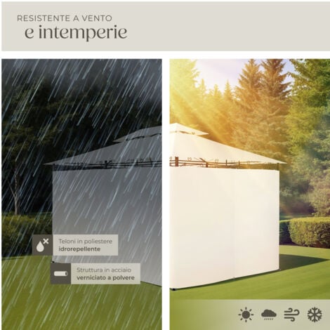 Gazebo da giardino deluxe Emine con 6 teli laterali