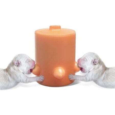 BEBUSINGOTO Ciotola per latte in silicone per cuccioli, 5 tettarelle, dispositivo bionico per l'alimentazione autonoma di cuccioli, gatti, cani e animali domestici.