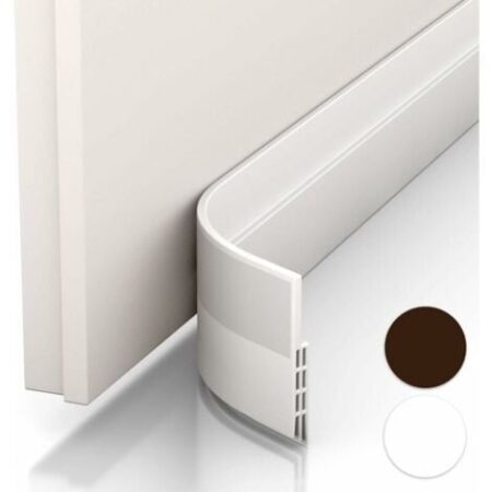 Guarnizione per porta e paraspifferi - NUOVO fondo porta isolato (rapido da installare), ideale per isolare da freddo, rumore e umidità (1 x bianco)