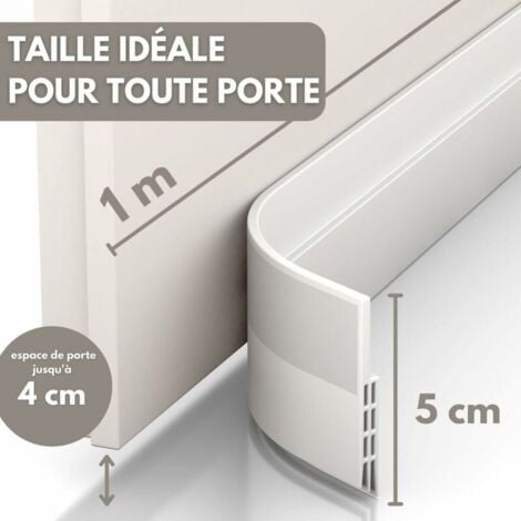 Guarnizione per porta e paraspifferi - NUOVO fondo porta isolato (rapido da installare), ideale per isolare da freddo, rumore e umidità (1 x bianco)