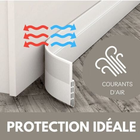 Guarnizione per porta e paraspifferi - NUOVO fondo porta isolato (rapido da installare), ideale per isolare da freddo, rumore e umidità (1 x bianco)