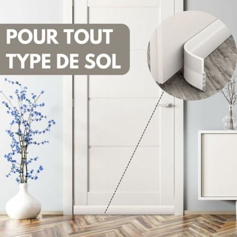 Guarnizione per porta e paraspifferi - NUOVO fondo porta isolato (rapido da installare), ideale per isolare da freddo, rumore e umidità (1 x bianco)