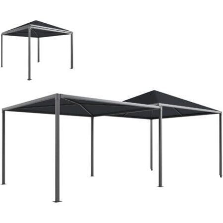 Outsunny Gazebo Estensibile da Giardino 3x3m con Ruote Copertura UPF30+ Grigio