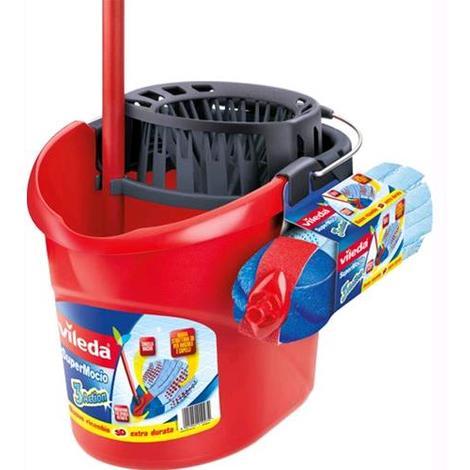 SUPER MOCIO Vileda per pavimenti COMPLETO con MANICO e fiocco
