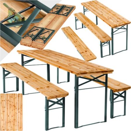 Set birreria Sissi, 3 pezzi,pieghevole - Set birreria, panca da birreria, tavolo da birreria