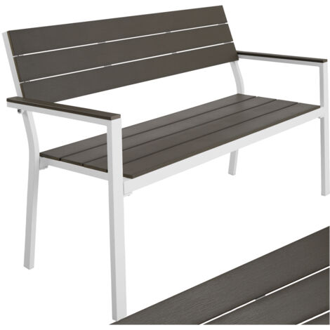 Panca da giardino Line da 2 posti con telaio in alluminio 128 x 59 x 88 cm - Panca da giardino, panchina, panchina da parco