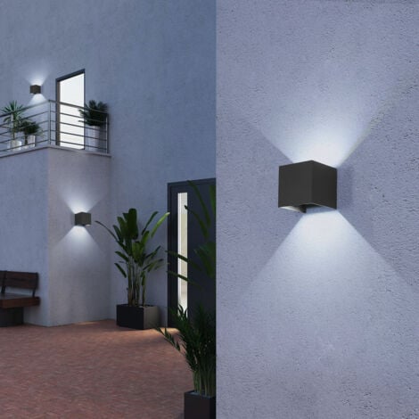 Lampada da parete impermeabile GOECO, color sabbia, 10 cm, 6 W, luce bianca 6000 K, ideale per esterni con regolazione dell'angolazione