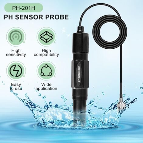 Misuratore di pH per piscine ad alta precisione 0-14PH, sonda elettrodo pH, sonda pH per piscine, sonda sensore pH, kit sonda pH per acquaponica, acquari