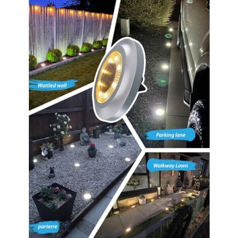 Luci solari da esterno, 8 LED 6000K, luci solari da terra, lampada da giardino impermeabile IP65, faretto solare da esterno per vialetti, cortili, prati, scale, piscine