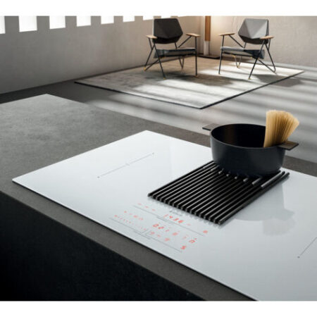 Elica PRF0147774 piano cottura Nero, Bianco Da incasso 83 cm Piano cottura a induzione 4 Fornello(i) Cappa da incasso
