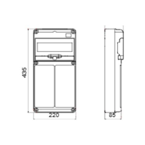 Quadro q-din 10 moduli 2 flange ib verticali 16/32 a ip65 gewiss gw68025n