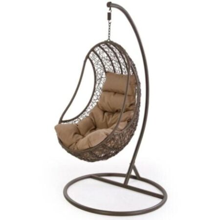 Poltrona pensile in rattan intrecciata 110 x 110 x 195h cm