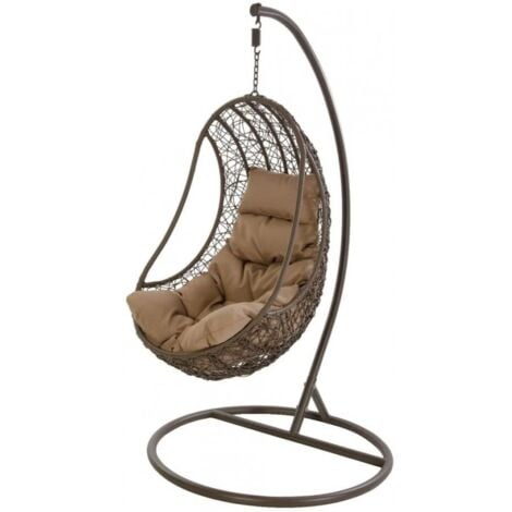 Poltrona pensile in rattan intrecciata 110 x 110 x 195h cm