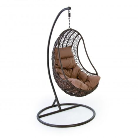 Poltrona pensile in rattan intrecciata 110 x 110 x 195h cm
