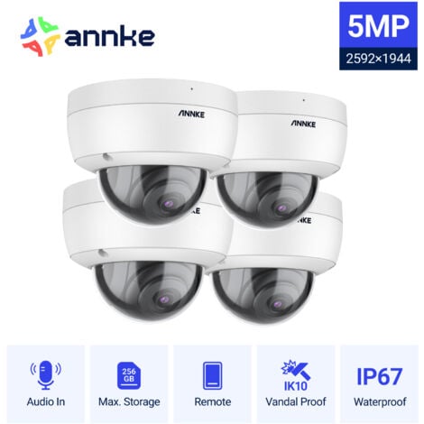 ANNKE C500 5MP POE Esterni Telecamera di sicurezza,visione notturna,rilevamento movimento,4 telecamere