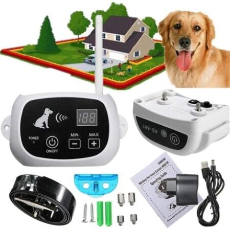 EJ.LIFE Collare elettrico per addestramento cani senza fili Sistema di contenimento per animali domestici ricaricabile Spina UE Collare, imbracatura e guinzaglio per addestramento e istruzione cani