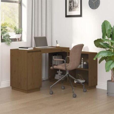vidaXL Scrivania ambra 110x50x75 cm in Legno Massello di Pino