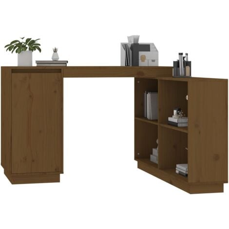 vidaXL Scrivania ambra 110x50x75 cm in Legno Massello di Pino