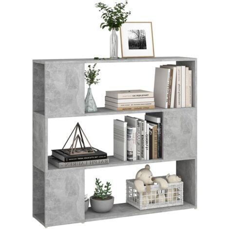 vidaXL Libreria/Divisorio Grigio Cemento 100x24x94 cm