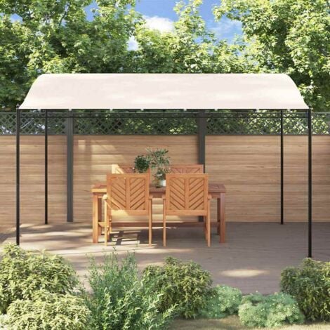 vidaXL Tettoia Crema 4x3 m 180 g/m² Tessuto e Acciaio