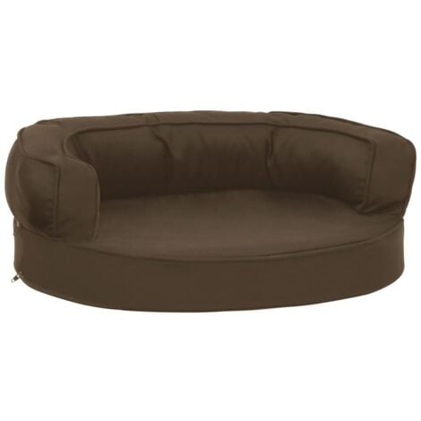 vidaXL Materasso Ergonomico per Cani 60x42 cm Effetto Lino Marrone