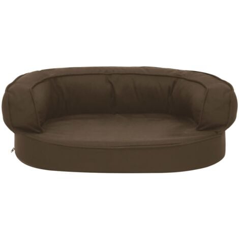 vidaXL Materasso Ergonomico per Cani 60x42 cm Effetto Lino Marrone