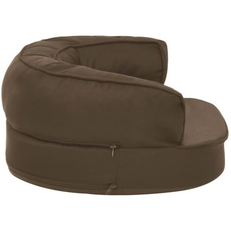 vidaXL Materasso Ergonomico per Cani 60x42 cm Effetto Lino Marrone