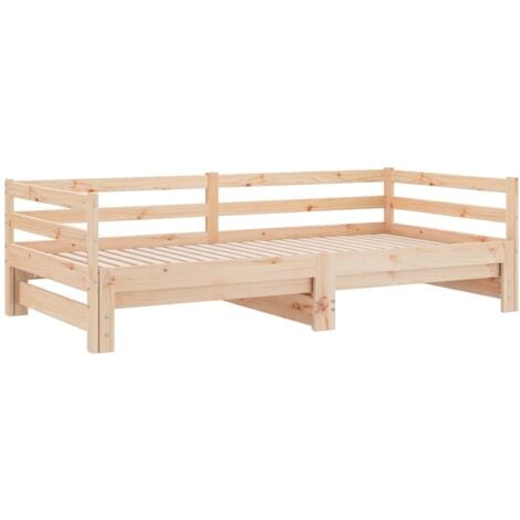 vidaXL Divano Letto Estraibile in Legno Massello di Pino 2x(90x200) cm