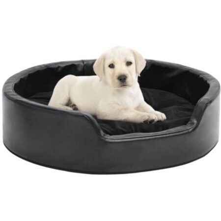 vidaXL Lettino per Cani Nero 69x59x19 cm in Peluche e Similpelle