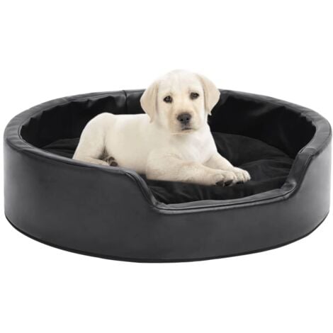 vidaXL Lettino per Cani Nero 69x59x19 cm in Peluche e Similpelle