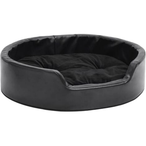 vidaXL Lettino per Cani Nero 69x59x19 cm in Peluche e Similpelle