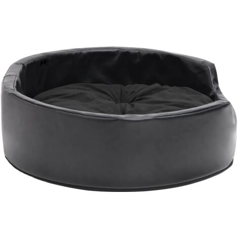 vidaXL Lettino per Cani Nero 69x59x19 cm in Peluche e Similpelle